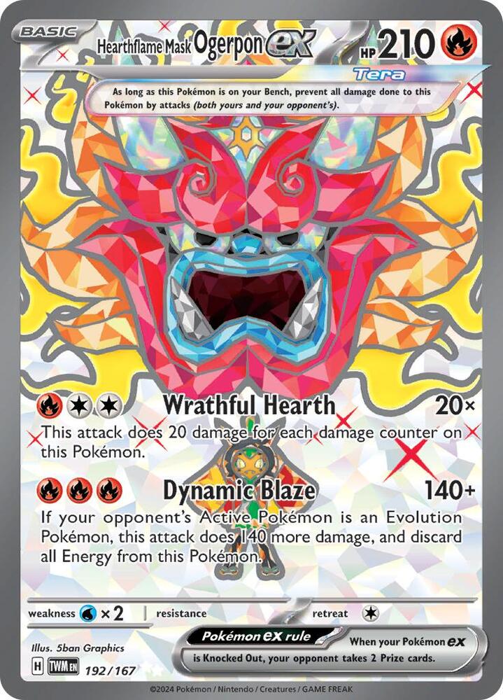 Hearthflame Mask Ogerpon ex 192/167 (SV06: Twilight Masquerade)  - Holofoil | Good Games Adelaide SA