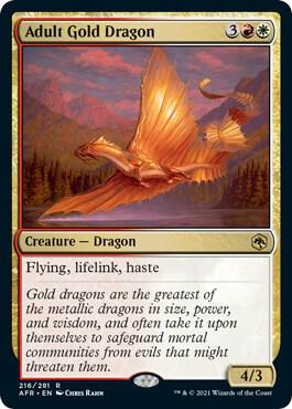 Adult Gold Dragon 216 (Adventures in the Forgotten Realms)  - Foil | Good Games Adelaide SA