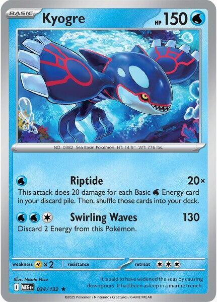 Kyogre 034/132 (ME01: Mega Evolution)  - Holofoil | Good Games Adelaide SA