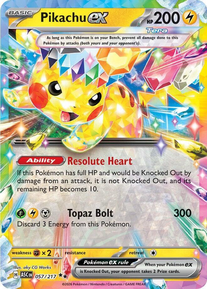 Pikachu ex 057/217 (ME: Ascended Heroes)  - Holofoil | Good Games Adelaide SA