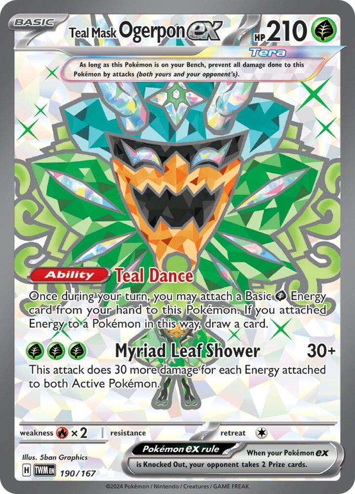 Teal Mask Ogerpon ex 190/167 (SV06: Twilight Masquerade)  - Holofoil | Good Games Adelaide SA