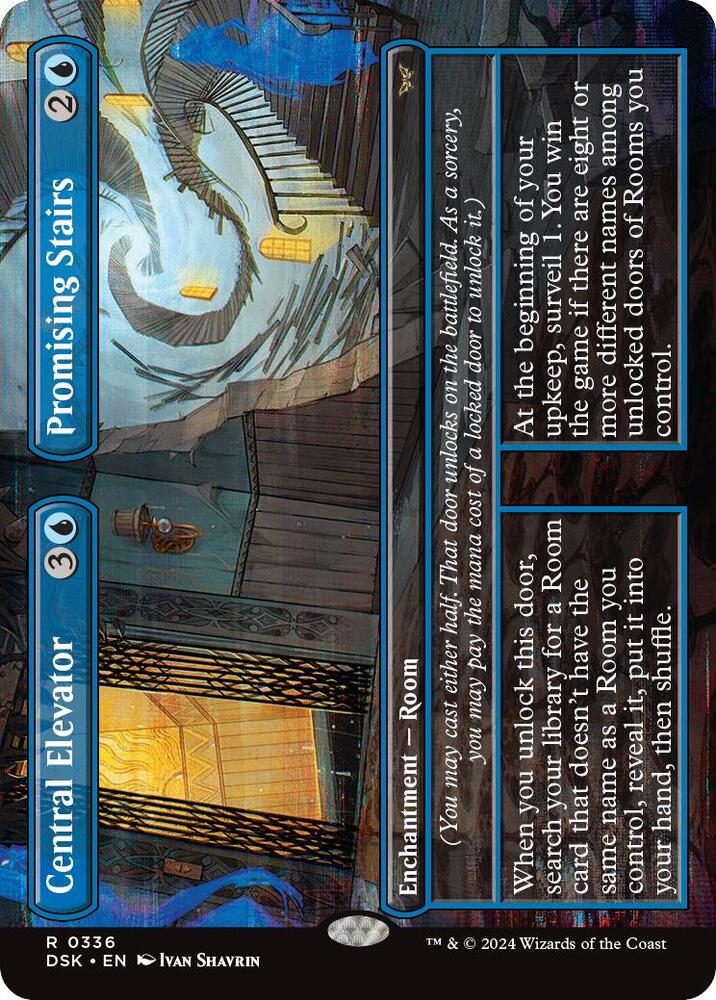 Central Elevator // Promising Stairs 336 (Duskmourn: House of Horror)  - Borderless Foil | Good Games Adelaide SA