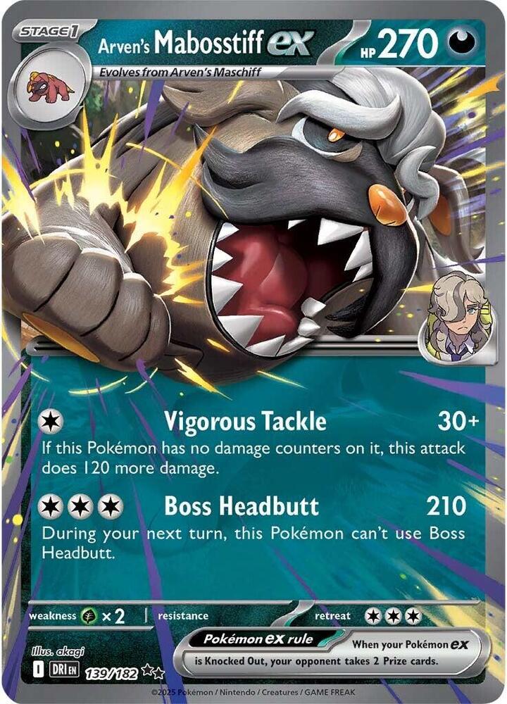 Arven's Mabosstiff ex 139/182 (SV10: Destined Rivals)  - Holofoil | Good Games Adelaide SA