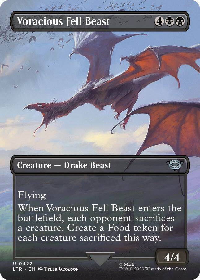 Voracious Fell Beast 422 (Universes Beyond: The Lord of the Rings: Tales of Middle-earth)  - Borderless Foil | Good Games Adelaide SA