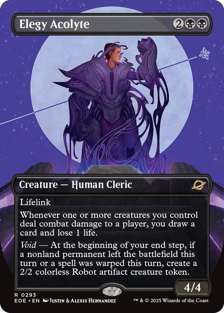 Elegy Acolyte Borderless 293 (Edge of Eternities)  - Foil | Good Games Adelaide SA