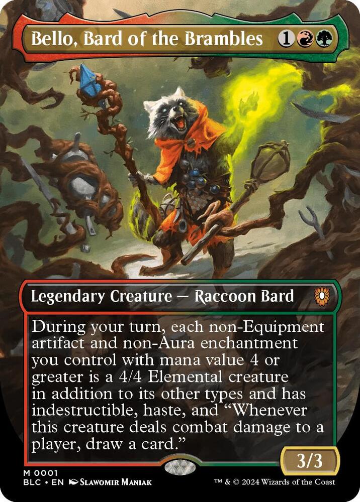 Bello Bard of the Brambles Borderless 1 (Commander: Bloomburrow)  - Borderless Foil | Good Games Adelaide SA