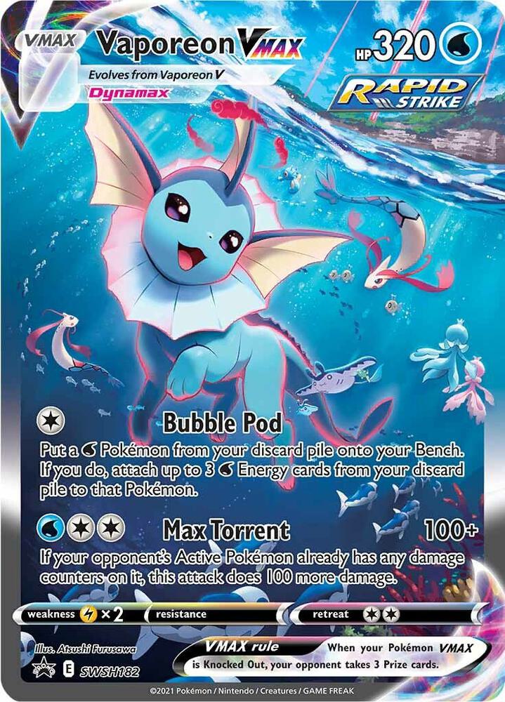 Vaporeon VMAX SWSH182 (SWSH: Sword & Shield Promo Cards)  - Holofoil | Good Games Adelaide SA