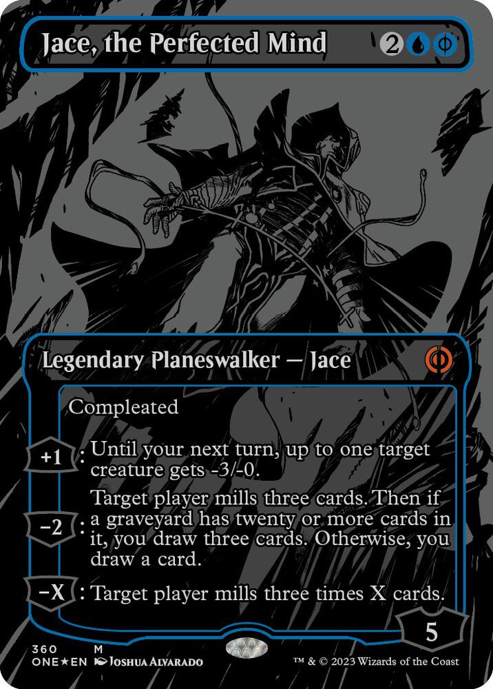 Jace the Perfected Mind Oil Slick Raised Foil 360 (Phyrexia: All Will Be One)  - Foil | Good Games Adelaide SA