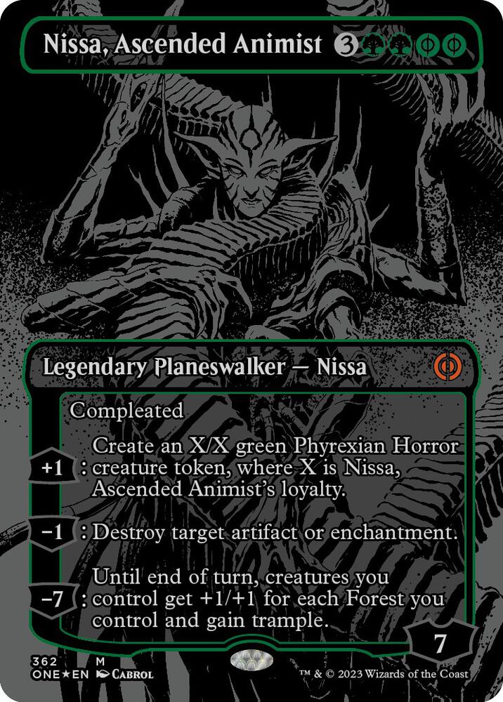 Nissa Ascended Animist Oil Slick Raised Foil 362 (Phyrexia: All Will Be One)  - Foil | Good Games Adelaide SA