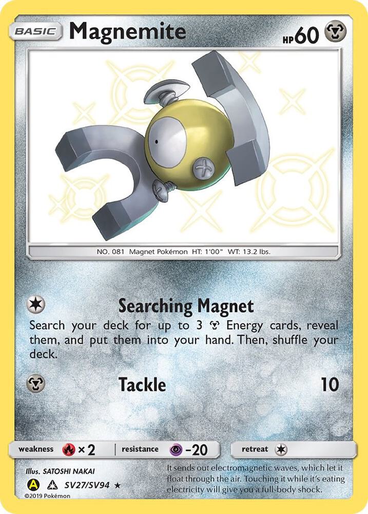 Magnemite SV27/SV94 (Hidden Fates: Shiny Vault)  - Holofoil | Good Games Adelaide SA
