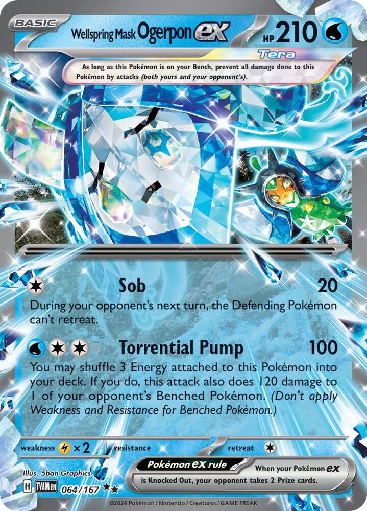 Wellspring Mask Ogerpon ex 064/167 (SV06: Twilight Masquerade)  - Holofoil | Good Games Adelaide SA
