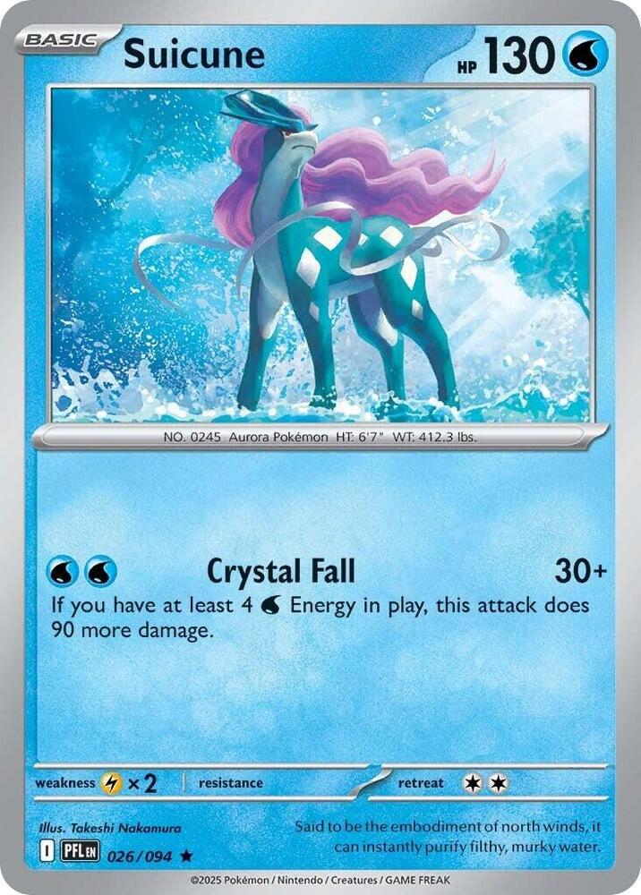 Suicune 026/094 (ME02: Phantasmal Flames)  - Reverse Holofoil | Good Games Adelaide SA