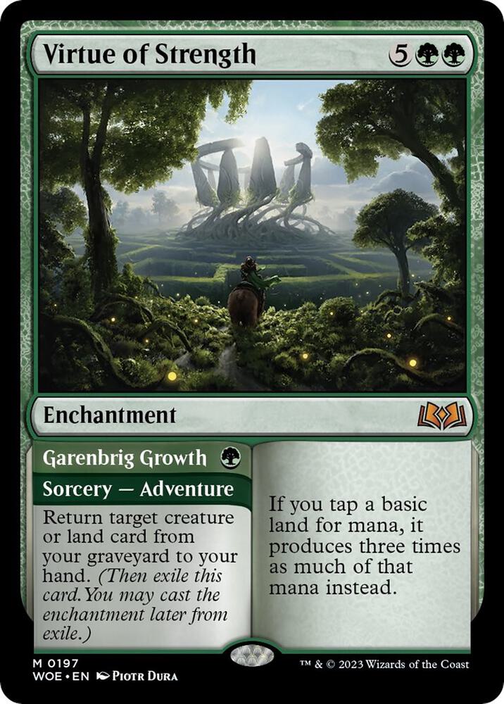 Virtue of Strength // Garenbrig Growth 197 (Wilds of Eldraine)  - Foil | Good Games Adelaide SA