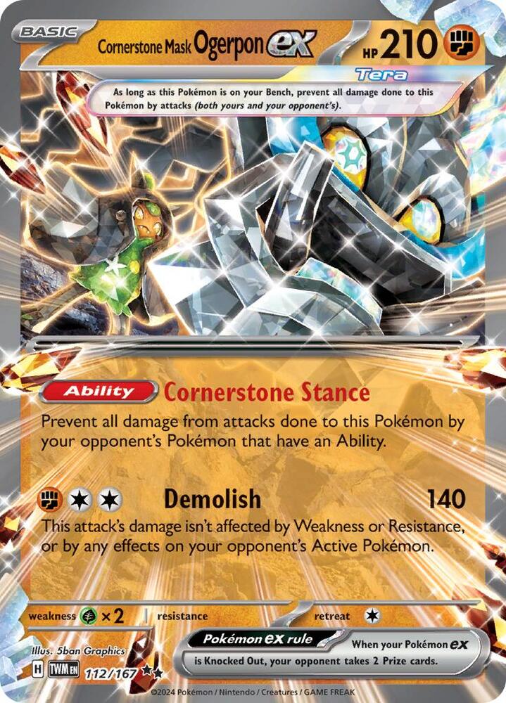 Cornerstone Mask Ogerpon ex 112/167 (SV06: Twilight Masquerade)  - Holofoil | Good Games Adelaide SA