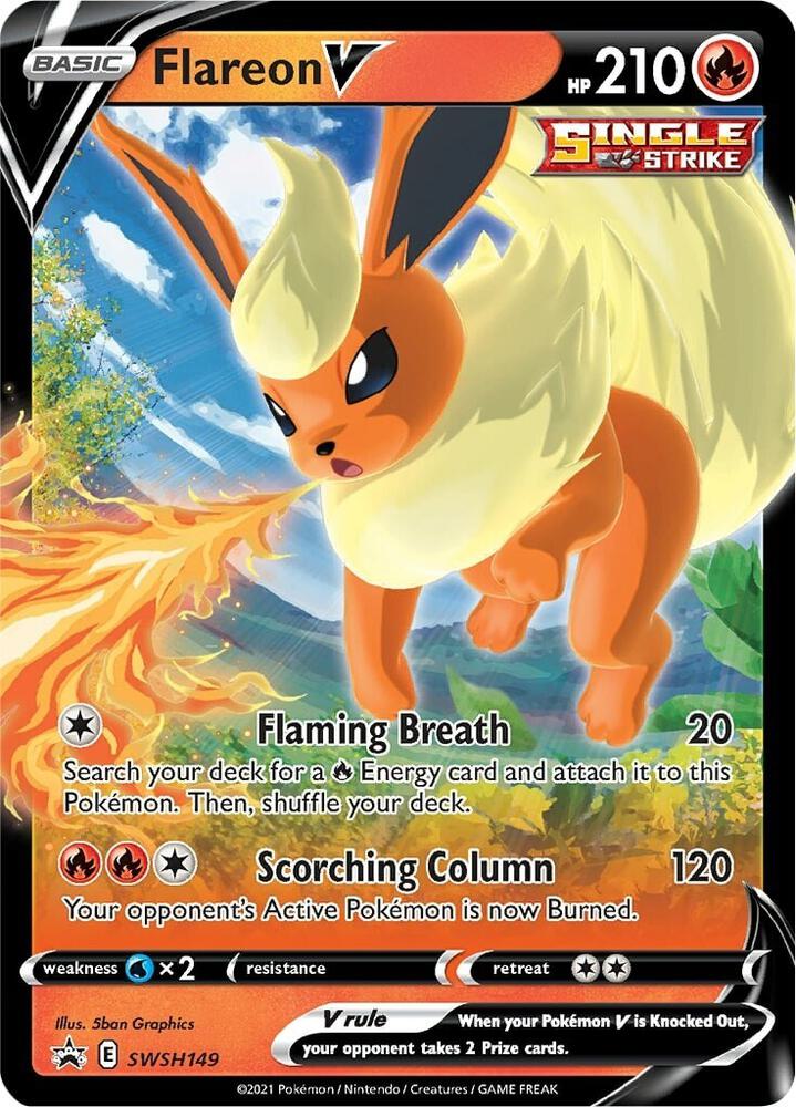 Flareon V SWSH149 (SWSH: Sword & Shield Promo Cards)  - Holofoil | Good Games Adelaide SA