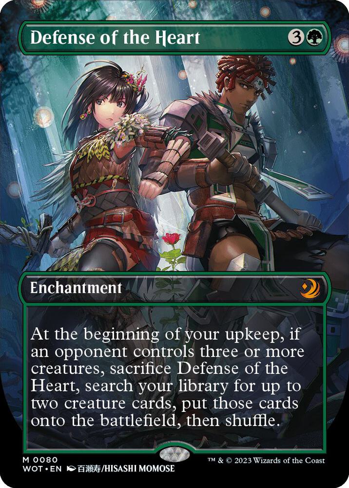 Defense of the Heart Anime Borderless 80 (Wilds of Eldraine: Enchanting Tales)  - Borderless Foil | Good Games Adelaide SA