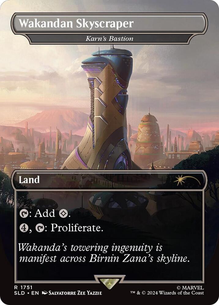 Wakandan Skyscraper Karns Bastion Rainbow Foil 1751 (Secret Lair Drop Series)  - Foil | Good Games Adelaide SA