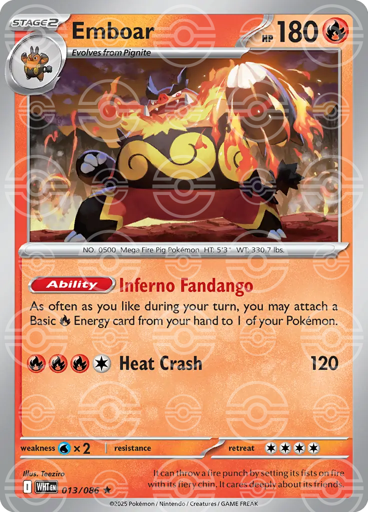 Emboar 013/086 (SV: White Flare)  - Holofoil | Good Games Adelaide SA