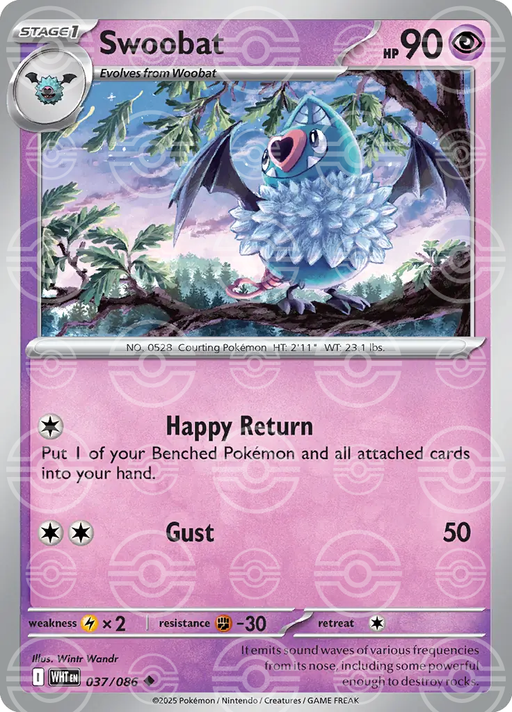 Swoobat 037/086 (SV: White Flare)  - Holofoil | Good Games Adelaide SA