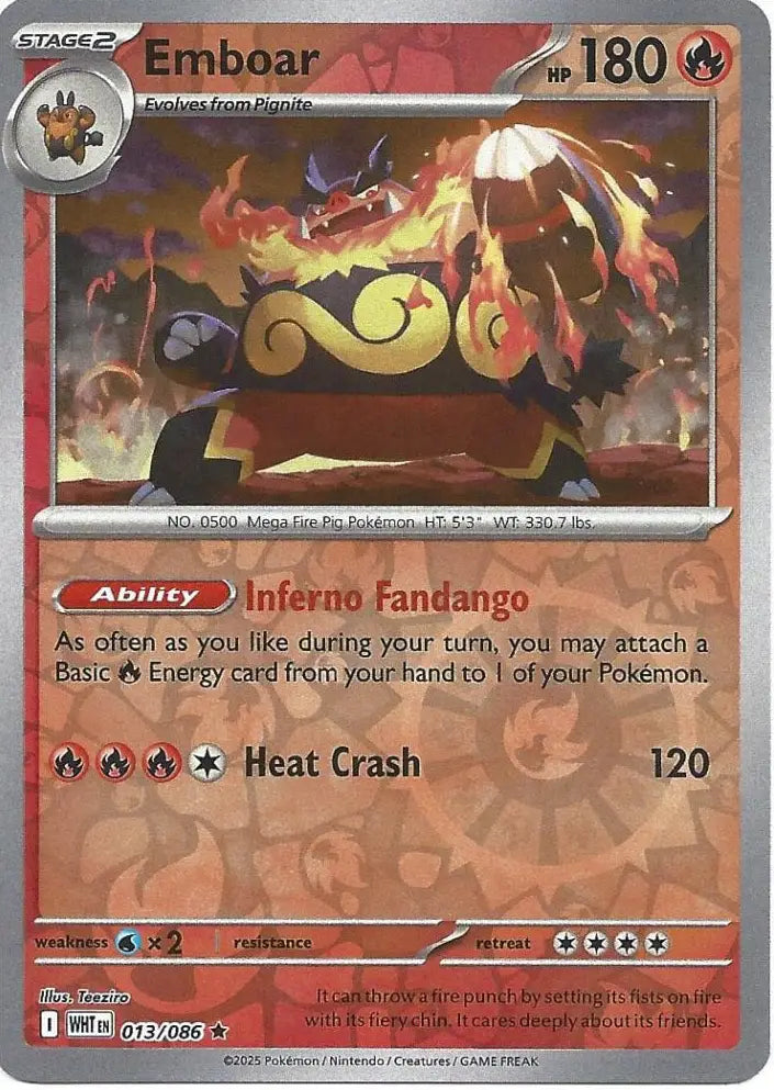 Emboar 013/086 (SV: White Flare)  - Reverse Holofoil | Good Games Adelaide SA