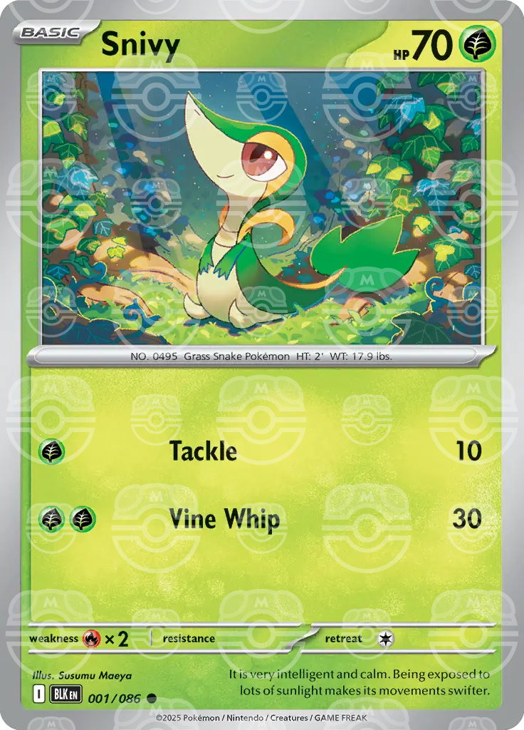 Snivy 001/086 (SV: Black Bolt)  - Holofoil | Good Games Adelaide SA