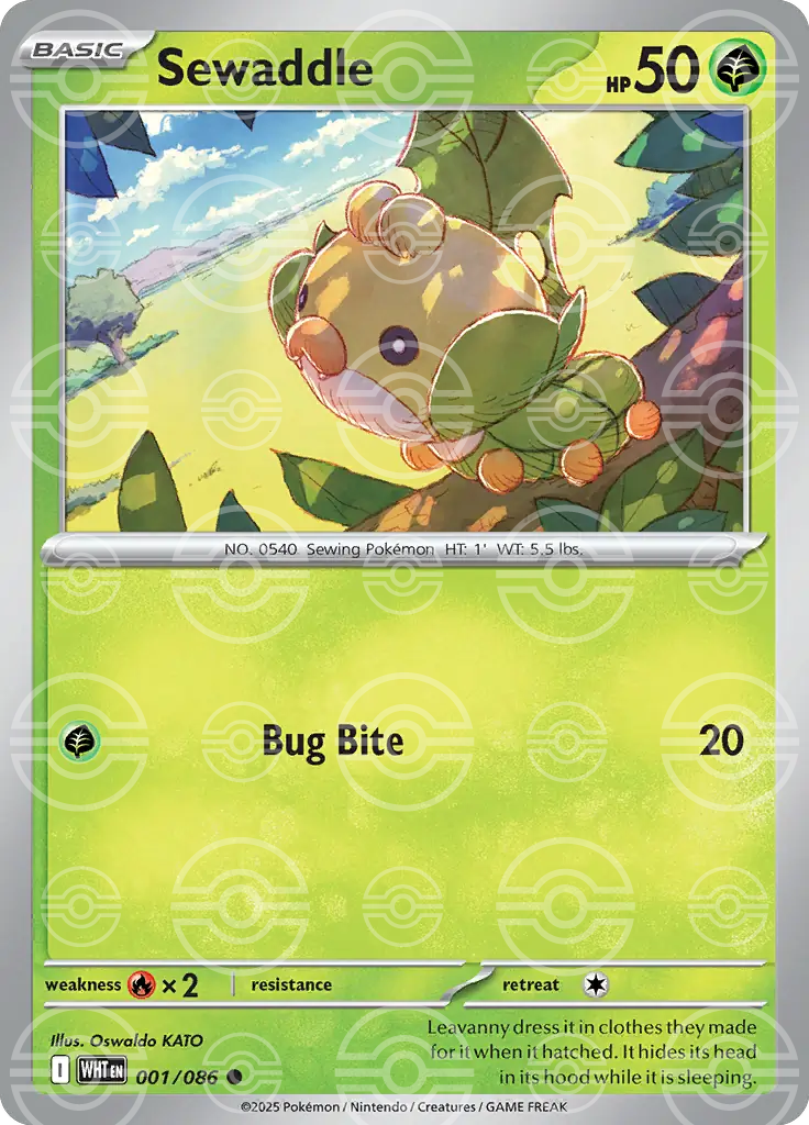Sewaddle 001/086 (SV: White Flare)  - Holofoil | Good Games Adelaide SA