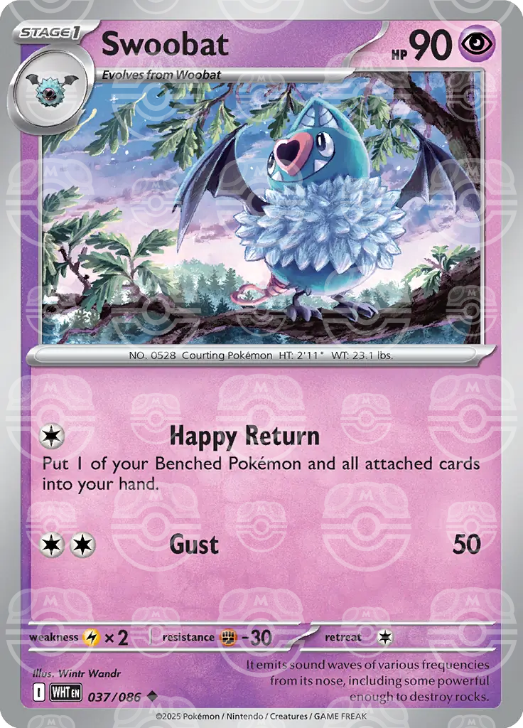Swoobat 037/086 (SV: White Flare)  - Holofoil | Good Games Adelaide SA
