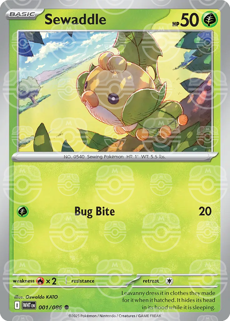 Sewaddle 001/086 (SV: White Flare)  - Holofoil | Good Games Adelaide SA