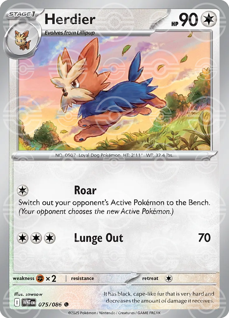 Herdier 075/086 (SV: White Flare)  - Holofoil | Good Games Adelaide SA