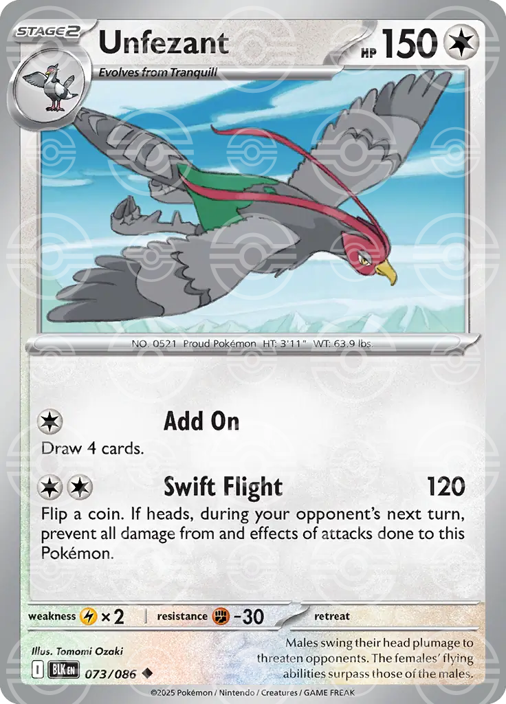 Unfezant 073/086 (SV: Black Bolt)  - Holofoil | Good Games Adelaide SA