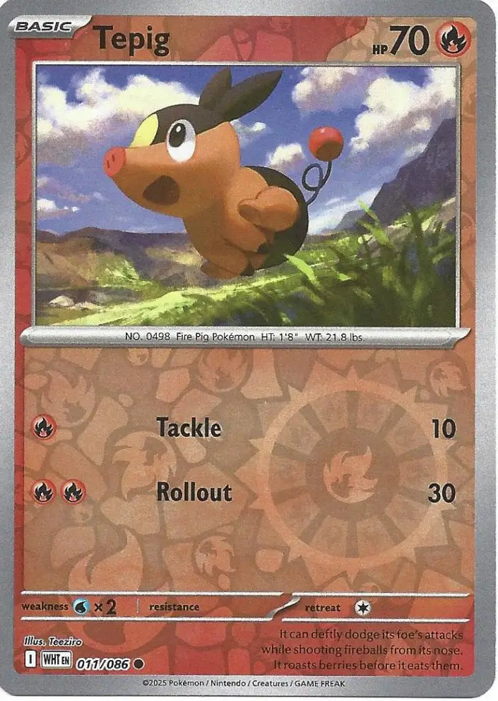 Tepig 011/086 (SV: White Flare)  - Reverse Holofoil | Good Games Adelaide SA