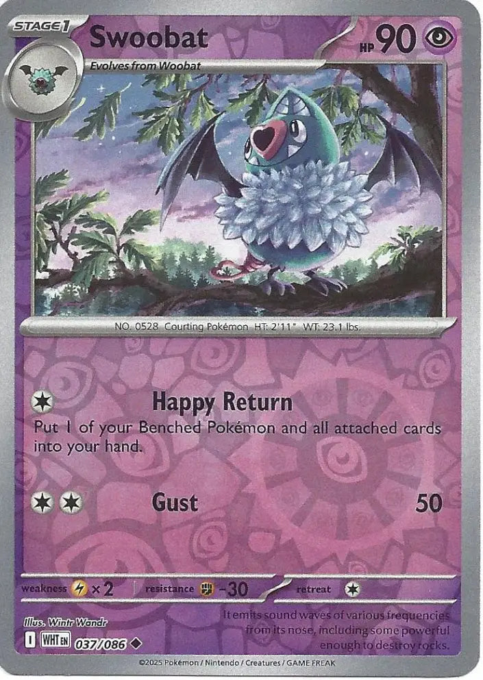 Swoobat 037/086 (SV: White Flare)  - Reverse Holofoil | Good Games Adelaide SA