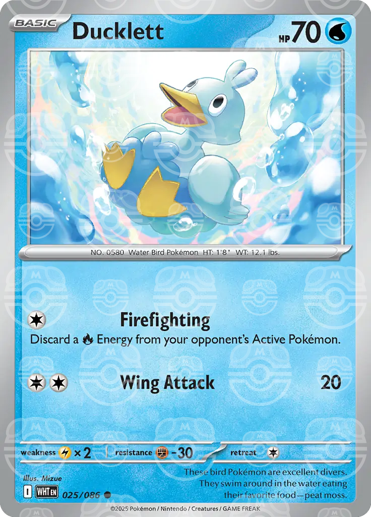 Ducklett Master Ball Pattern 025/086 (SV: White Flare)  - Holofoil | Good Games Adelaide SA