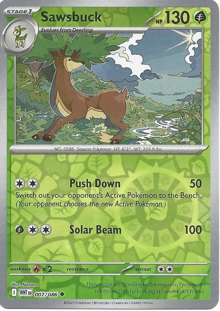 Sawsbuck 007/086 (SV: White Flare)  - Reverse Holofoil | Good Games Adelaide SA