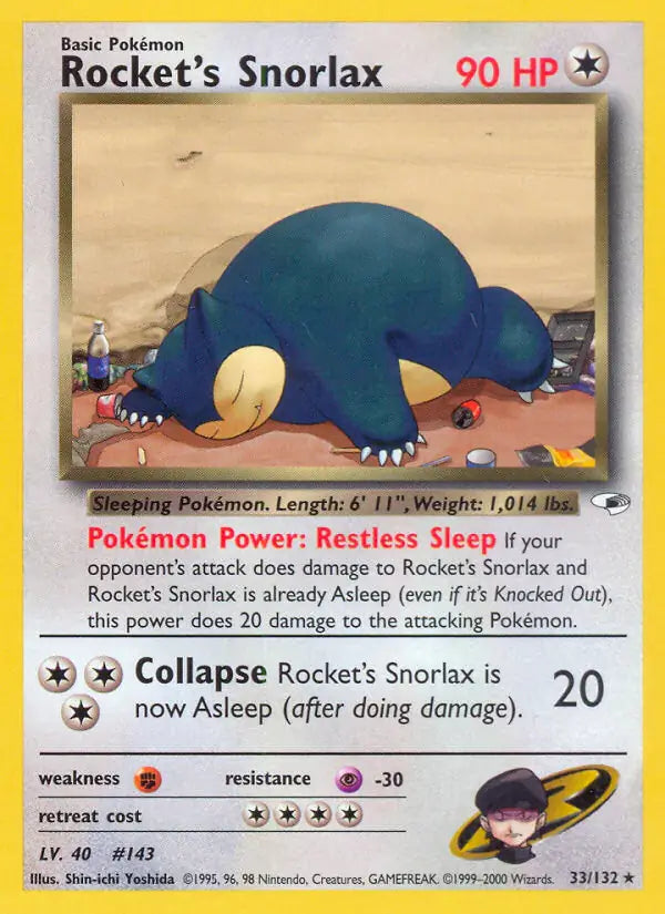 Rocket's Snorlax 033/132 (Gym Heroes)  - Unlimited | Good Games Adelaide SA