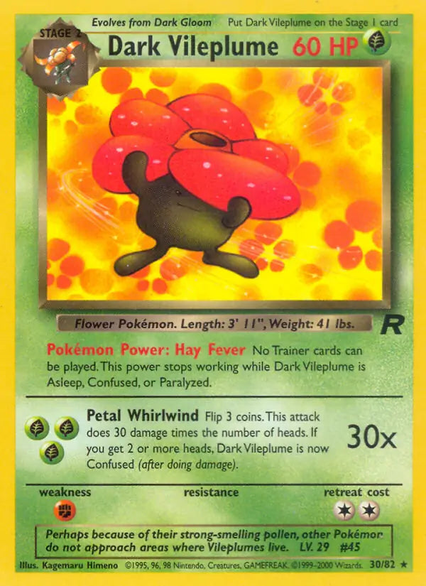 Dark Vileplume 30/82 (Team Rocket)  - Unlimited | Good Games Adelaide SA