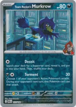 Team Rocket's Murkrow 127/182 (SV10: Destined Rivals)  - Reverse Holofoil | Good Games Adelaide SA