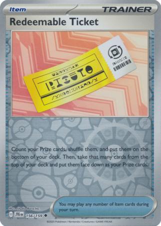 Redeemable Ticket 156/159 (SV09: Journey Together)  - Reverse Holofoil | Good Games Adelaide SA