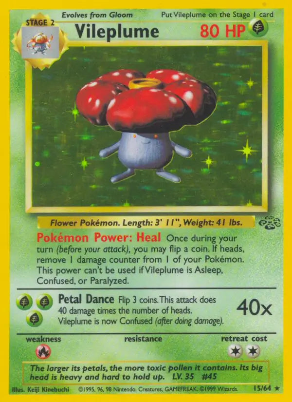 Vileplume 15/64 (Jungle)  - Unlimited Holofoil | Good Games Adelaide SA