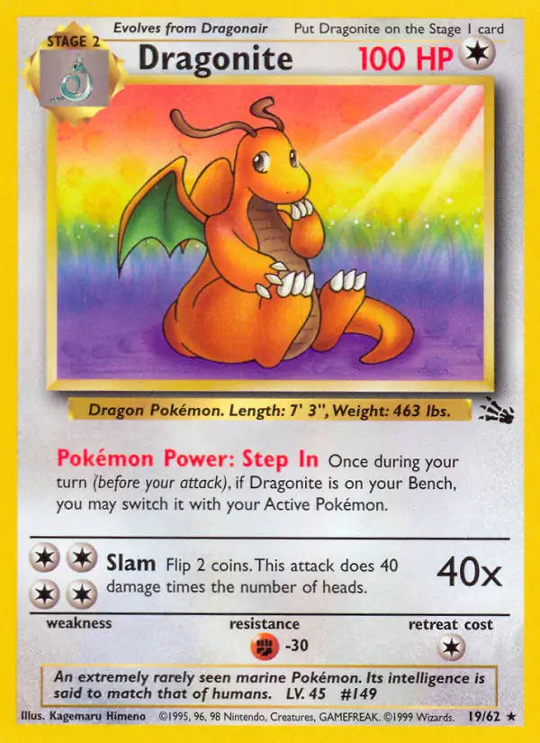Dragonite 19/62 (Fossil)  - Unlimited | Good Games Adelaide SA