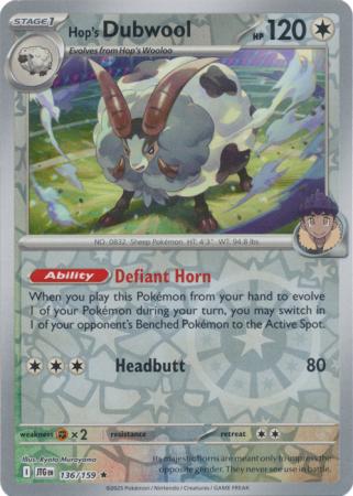 Hop's Dubwool 136/159 (SV09: Journey Together)  - Reverse Holofoil | Good Games Adelaide SA