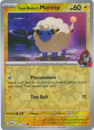 Team Rocket's Mareep 072/182 (SV10: Destined Rivals)  - Reverse Holofoil | Good Games Adelaide SA