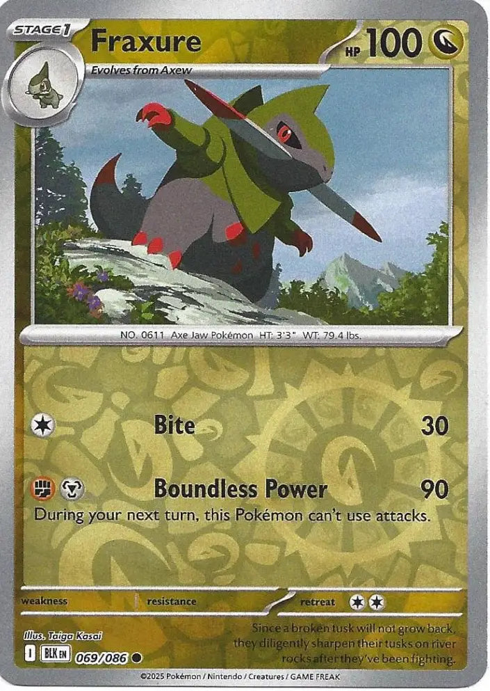 Fraxure 069/086 (SV: Black Bolt)  - Reverse Holofoil | Good Games Adelaide SA