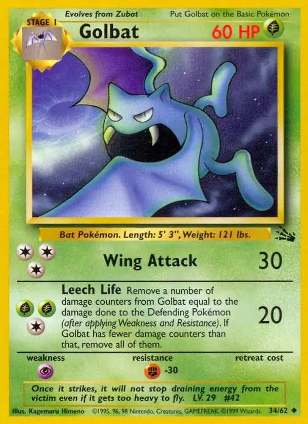 Golbat 34/62 (Fossil)  - Unlimited | Good Games Adelaide SA