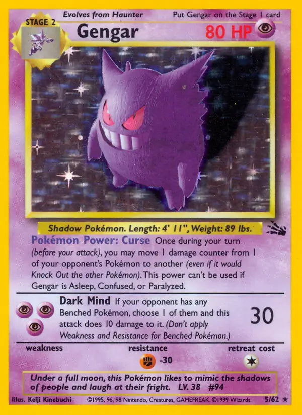 Gengar 05/62 (Fossil)  - Unlimited Holofoil | Good Games Adelaide SA