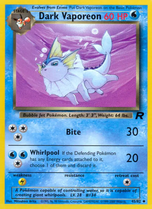 Dark Vaporeon 45/82 (Team Rocket)  - Unlimited | Good Games Adelaide SA