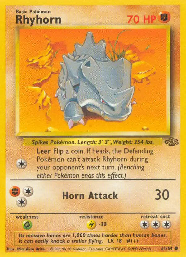Rhyhorn 61/64 (Jungle)  - Unlimited | Good Games Adelaide SA