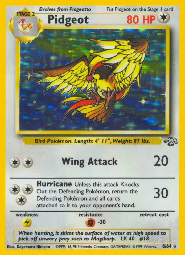 Pidgeot 08/64 (Jungle)  - Unlimited Holofoil | Good Games Adelaide SA
