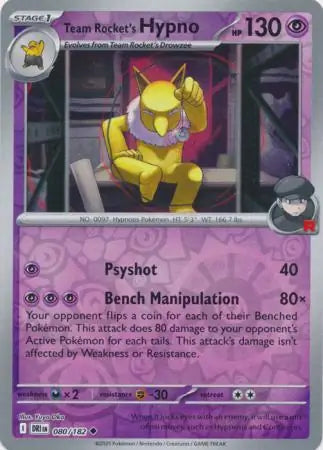 Team Rocket's Hypno 080/182 (SV10: Destined Rivals)  - Reverse Holofoil | Good Games Adelaide SA