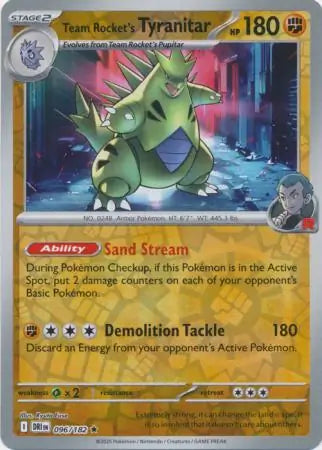 Team Rocket's Tyranitar 096/182 (SV10: Destined Rivals)  - Reverse Holofoil | Good Games Adelaide SA